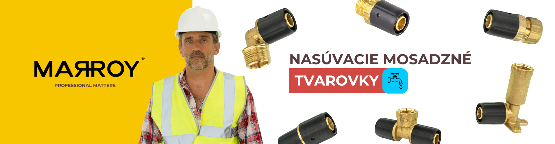 Mosadzné nasúvacie tvarovky